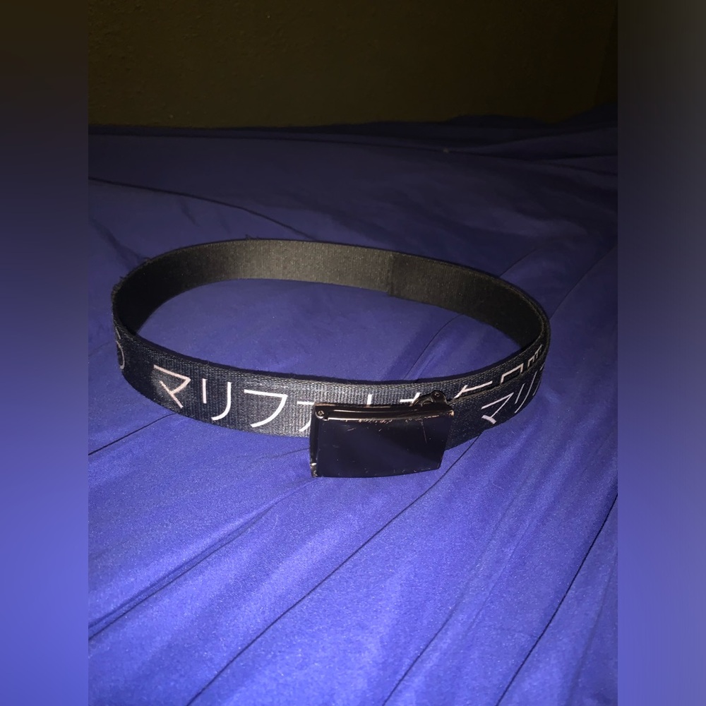 Buckle Down Kanji Black Web Belt